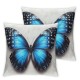 Ulloord Pillow Cover Blue Butterfly Flying Wings Animals Pattern Natural Close Navy Nature Texture Decorative Linen Throw Pillow Case for Sofa Car Bedding Decoration