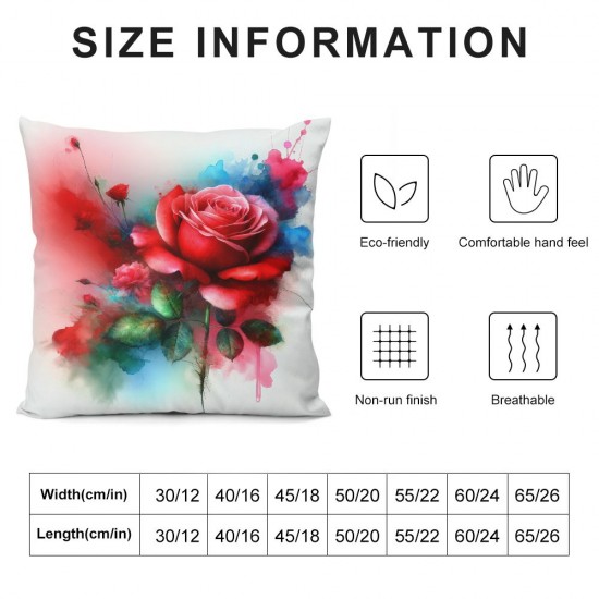 Ulloord Pillow Cover Colorful Oil Abstract Painting On Flower Roses Orange Studio Artistic Bloom Decorative Throw Pillow Case for Sofa Car Bedding Decoration