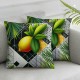 Ulloord Pillow Cover Green Succot Palm Branch Lulav Sukkot Yellow Pattern Decorative Linen Throw Pillow Case for Sofa Car Bedding Decoration