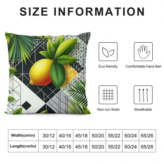 Ulloord Pillow Cover Green Succot Palm Branch Lulav Sukkot Yellow Pattern Decorative Linen Throw Pillow Case for Sofa Car Bedding Decoration