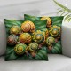 Ulloord Pillow Cover Green n Snail Polymita Picta Most Colorful Animals Wildlife Nature Red Beautiful Decorative Linen Throw Pillow Case for Sofa Car Bedding Decoration