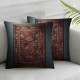 Ulloord Decorative Square Throw Pillow Cover Linen Persian Carpet Texture Middle to Easy Interiors Motif Textures Pattern Pillow Case for Couch Sofa Home Decoration