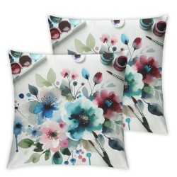 Ulloord Pillow Cover Pattern Beautiful Floral Summer Decorative Throw Pillow Case for Sofa Car Bedding Decoration