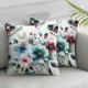 Ulloord Pillow Cover Pattern Beautiful Floral Summer Decorative Throw Pillow Case for Sofa Car Bedding Decoration