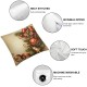 Ulloord Pillow Cover Beige Balls Border Christmas Year Family Party Greeting Retro Seasons Decorative Linen Throw Pillow Case for Sofa Car Bedding Decoration