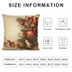 Ulloord Pillow Cover Beige Balls Border Christmas Year Family Party Greeting Retro Seasons Decorative Linen Throw Pillow Case for Sofa Car Bedding Decoration