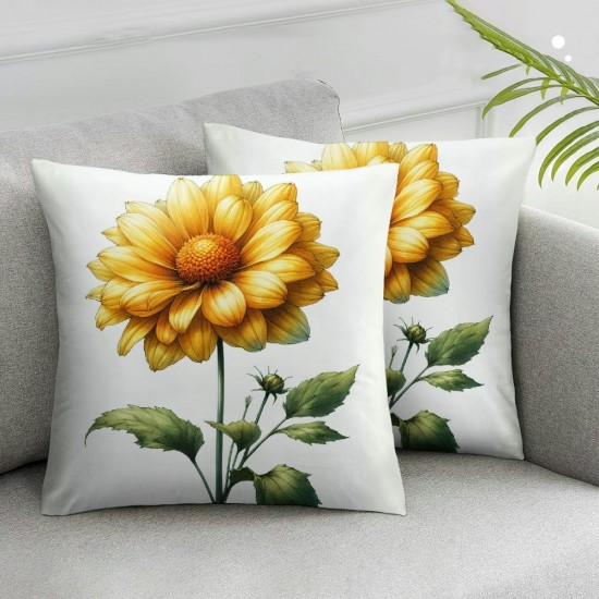 Ulloord Summer Pillow Covers Daisy Throw Pillow Covers Summer Yellow Outdoor Décor Cushion Case Decoration for Home Couch Chair Sofa