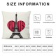 Ulloord Pillow Cover Urban Eiffel Tower Landmark Heart Symbol Shooting Hearts Landmarks Abstract Decorative Linen Throw Pillow Case for Sofa Car Bedding Decoration