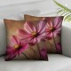 Ulloord Pillow Cover Floral Summer Borderbeautiful Pink Flower Design Concept Nature Gift Wild Decorative Linen Throw Pillow Case for Sofa Car Bedding Decoration