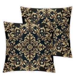 Pillow Cover Pattern Blue Decorative Linen Throw Pillow Case for Sofa Car Bedding Decoration