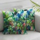 Ulloord Pillow Cover Retro Plant Floral Summer Painting Decorative Throw Pillow Case for Sofa Car Bedding Decoration