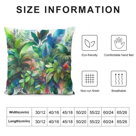 Ulloord Pillow Cover Retro Plant Floral Summer Painting Decorative Throw Pillow Case for Sofa Car Bedding Decoration