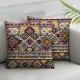 Ulloord Throw Pillow Covers, Ethnic Decorative Pillow Covers Digital Printing Linen Blended for Couch Sofa Bed Invisible Zipper