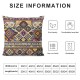 Ulloord Throw Pillow Covers, Ethnic Decorative Pillow Covers Digital Printing Linen Blended for Couch Sofa Bed Invisible Zipper