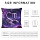 Ulloord Space Constellation Throw Pillow Covers, Zodiac Sign Abstract Decorative Pillow Covers Digital Printing Linen Blended for Couch Sofa Bed Invisible Zipper