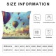 Ulloord Decorative Square Throw Pillow Cover Linen Hot Air Balloon On Pattern Cloud Retro Concept Dream Transportation Red Textures Pillow Case for Couch Sofa Home Decoration