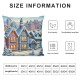 Ulloord Pillow Cover Scene Winter Holiday Christmas Landscape Wood Abstract Architecture Decorative Linen Throw Pillow Case for Sofa Car Bedding Decoration