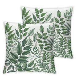 Ulloord Pillow Cover Leaf Floral White Codiaeum Philodendron Decorative Throw Pillow Case for Sofa Car Bedding Decoration