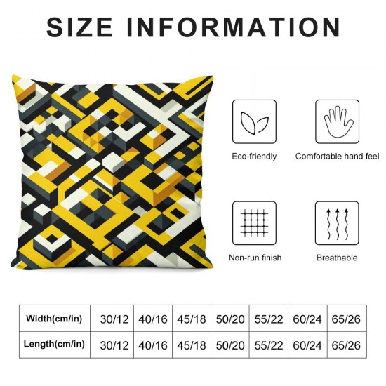 Ulloord  Yellow Black Plaid Throw Pillow Covers,Yellow Black Lumberjack Buffalo Plaid Decorative Pillow Covers Digital Printing Blended Fabric for Couch Sofa Bed Invisible Zipper