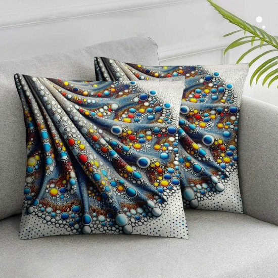 Ulloord Throw Pillow Covers, Endless Geometric Graphic Decorative Pillow Covers Digital Printing Linen Blended for Couch Sofa Bed Invisible Zipper