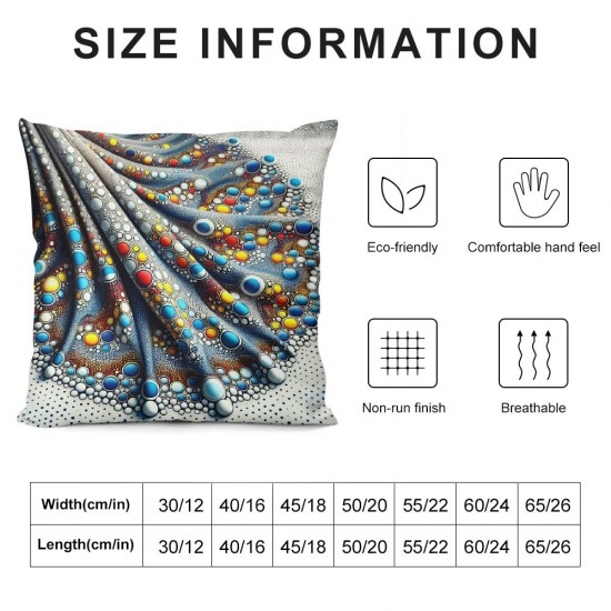 Ulloord Throw Pillow Covers, Endless Geometric Graphic Decorative Pillow Covers Digital Printing Linen Blended for Couch Sofa Bed Invisible Zipper