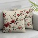 Spring Pillows Decorative Throw Pillow Covers , Pink Flower Plum Branch Double Sided Square Pillow Cases Pillowcase Sofa Cushion