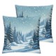 Winter Pillow Covers , Mysterious Winter Landscape in Magical Snow Double Sided Decorative Pillows Cases Throw Pillows Covers