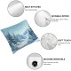 Winter Pillow Covers , Mysterious Winter Landscape in Magical Snow Double Sided Decorative Pillows Cases Throw Pillows Covers