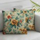 Spring Pillows Decorative Floral Throw Pillow Covers , Green Flower Print Decorative Double Sided Square Pillow Cases Pillowcase Sofa Cushion