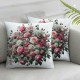 Pink Decorative Pillow Covers, Pink Flowers and On Floral Double Sided Throw Pillow Covers Sofa Cover Square