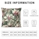 Ulloord  Pink Blossom Throw Pillow Covers,Beautiful Magnolia Spring Flower White Decorative Pillow Covers Digital Printing Linen Blended for Couch Sofa Bed Invisible Zipper