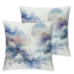 Ulloord  Vintage Pillow Covers , Purple and Lavender Lilacs On Vintage Double Sided Square Pillow Cases Pillowcase Sofa Cushion