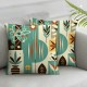 Ulloord  Christmas Geometric Decorative Pillow Covers, Holiday Modern Christmas Trees Retro Double Sided Throw Pillow Covers Sofa Cushion Cover Square