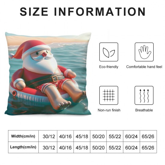 Merry Christmas Decorative Pillow Covers , Beach Stock Christmas Double Sided Throw Pillow Covers Sofa Cushion Cover