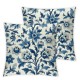 Floral Pillow Covers , Floral Flowers Blue Double Sided Decorative Pillows Cases Throw Pillows Covers