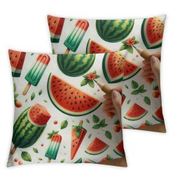 Summer Fruit Pillow Covers ,  Linen Square Throw Pillow Covers Sofa Decorative Pillowcase Cushion