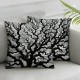 Ulloord  Black White Pillow Cover  Bare Branches of Winter Trees Nature Art Double Sided Decorative Pillows Cases Throw Pillows Covers