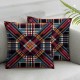 Ulloord  Pillow Covers , Scottish Tartan Red and White Wool Pattern Symmetric Square Print Double Sided Decorative Pillows Cases Throw Pillows Covers