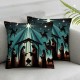 Ulloord  Merry Christmas Theme Decorative Pillow Covers , s Family Oriental Gradient Christmas Star Double Sided Throw Pillow Covers Sofa Cushion Cover Lumbar Pillowcase