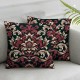 Ulloord Floral Pillow Covers , Victorian Damask Red Design Double Sided Decorative Pillows Cases Throw Pillows Covers