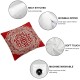 Ulloord  Red Round Love Hearts Decorative Pillow Covers, White Double Happiness Pattern Chinese Wedding Double Sided Throw Pillow Covers Sofa Cushion Cover Square