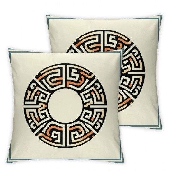 Pillow Covers Border Key Ancient Motif Frame Double Sided Decorative Pillows Cases Throw Pillows Covers