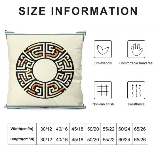 Pillow Covers Border Key Ancient Motif Frame Double Sided Decorative Pillows Cases Throw Pillows Covers