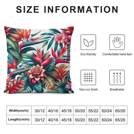 Ulloord  Spring Pillows Decorative Throw Pillow Covers , Abstract Tropical Floral Blossom Botanical Flower Garment Double Sided Square Pillow Cases Pillowcase Sofa Cushion