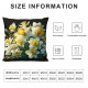 Ulloord  Spring Yellow Flowers Decorative Pillow Covers, Blue Stripes White Daffodils Delicate Pattern Double Sided Throw Pillow Covers Sofa Cushion Cover Square