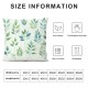 Ulloord Floral Pillow Covers , Watercolor Floral Beige Art Backdrop Blue Double Sided Decorative Pillows Cases Throw Pillows Covers