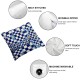 Ulloord  Pillow Covers , Blue and White Checkered Fabric Design Double Sided Decorative Pillows Cases Throw Pillows Covers