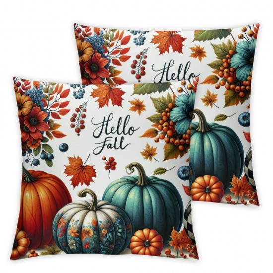 Ulloord Fall Y’All Pumpkin Throw Pillow Covers Autumn Flowers Pillow, Thanksgiving Home Decor