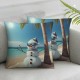 Ulloord Throw Pillow Covers Snowman with Sunglasses Square Pillowcases for Home Decor Sofa Car Bedroom Ocean Tropic Beach Painting Pillow Cases