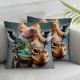 Ulloord Cute Throw Pillow Covers Animal Creative Art Design Square Pillowcases for Home Decor Sofa Car Bedroom Pillow case